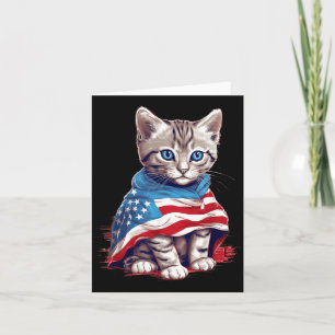 Memorial Day Cat and Independence Day Pride Women Card