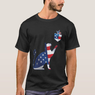 Memorial Day Cat Funny 4th of July Cat Fourth of J T-Shirt
