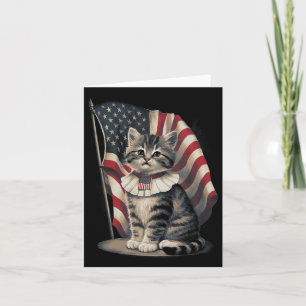 Memorial Day Cat Funny Kitten 4th Of July Patrioti Card