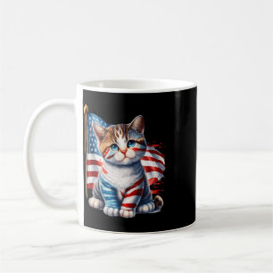 Memorial Day Cat Funny Kitten 4th Of July Patrioti Coffee Mug