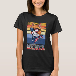 Memorial Day Cat - Meowica Cat US Flag Patriot T-Shirt