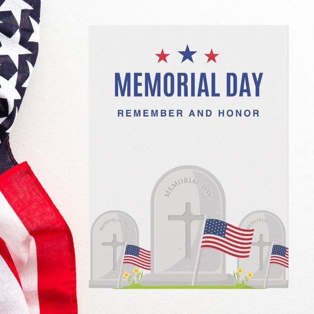 Memorial Day Cemetery Scene with Flags Postcard (Creator Uploaded)