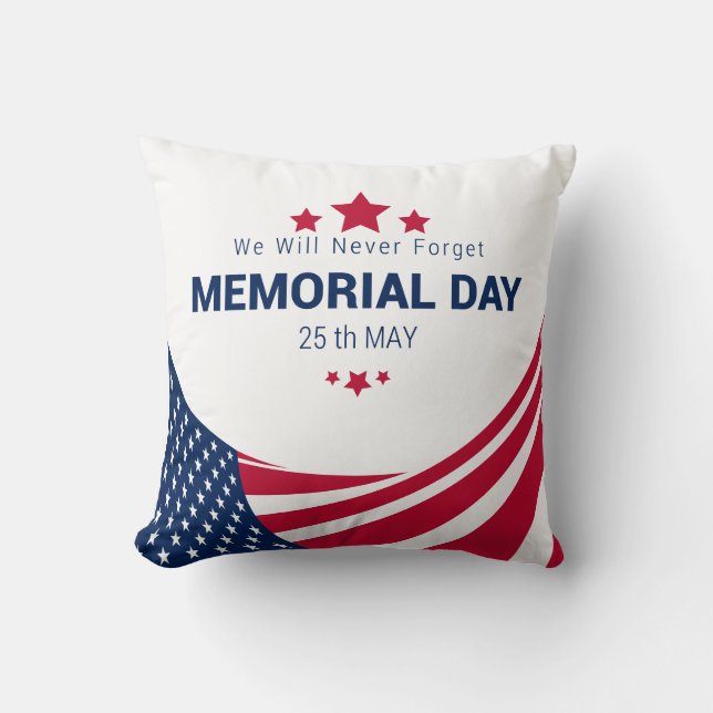 Memorial Day Customisable Pillow (Front)