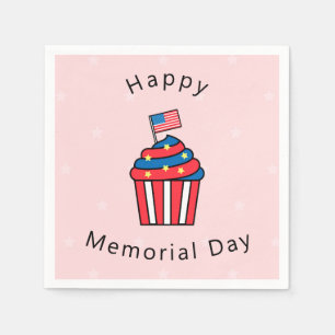 Memorial Day Cute American Cupcake Paper Napkin