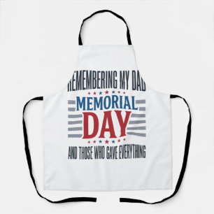 Memorial Day Dad Tribute Patriotic Apron