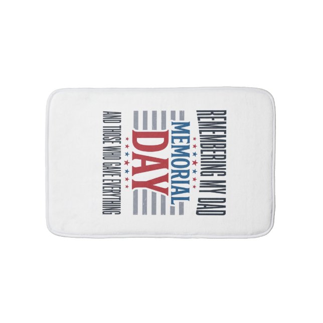 Memorial Day Dad Tribute Patriotic Bath Mat (Front)
