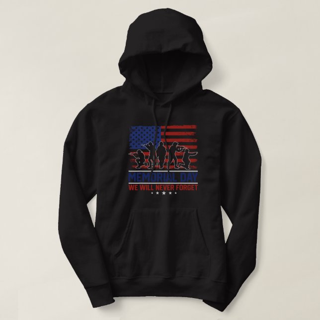 Memorial Day Design for USA Military Men and Women Hoodie (Design Front)