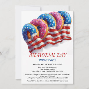 Memorial Day Donut Party Invitation
