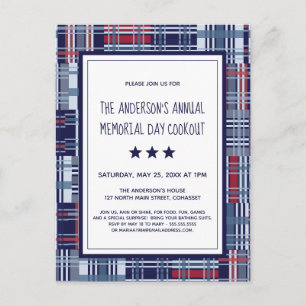 Memorial Day Event Patriotic Invitation Postcard