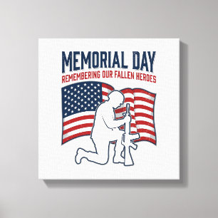 Memorial Day Fallen Heroes Patriotic Soldier Shirt Canvas Print