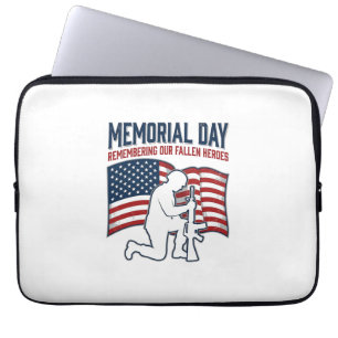 Memorial Day Fallen Heroes Patriotic Soldier Shirt Laptop Sleeve