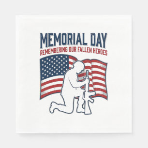 Memorial Day Fallen Heroes Patriotic Soldier Shirt Napkin