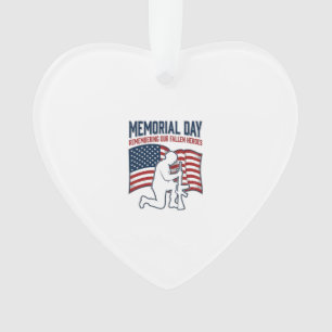 Memorial Day Fallen Heroes Patriotic Soldier Shirt Ornament