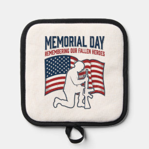 Memorial Day Fallen Heroes Patriotic Soldier Shirt Pot Holder