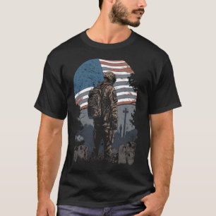 Memorial Day Fallen Veteran Soldier American Flag T-Shirt