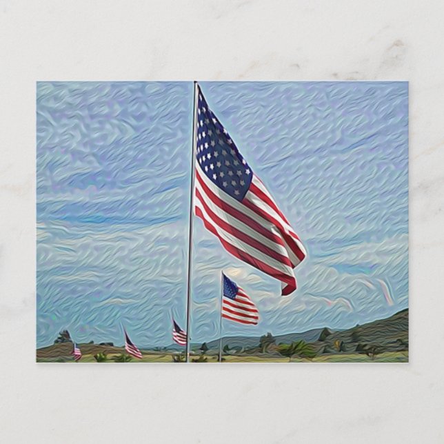 Memorial Day Flags Postcard (Front)