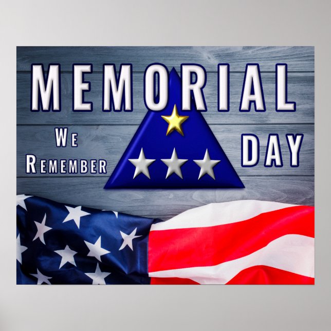 Memorial Day Folded Flag “We Remember” Poster (Front)