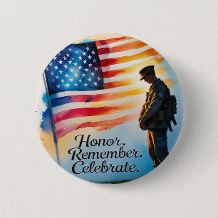 Memorial Day Gatherings Party Buttons Round