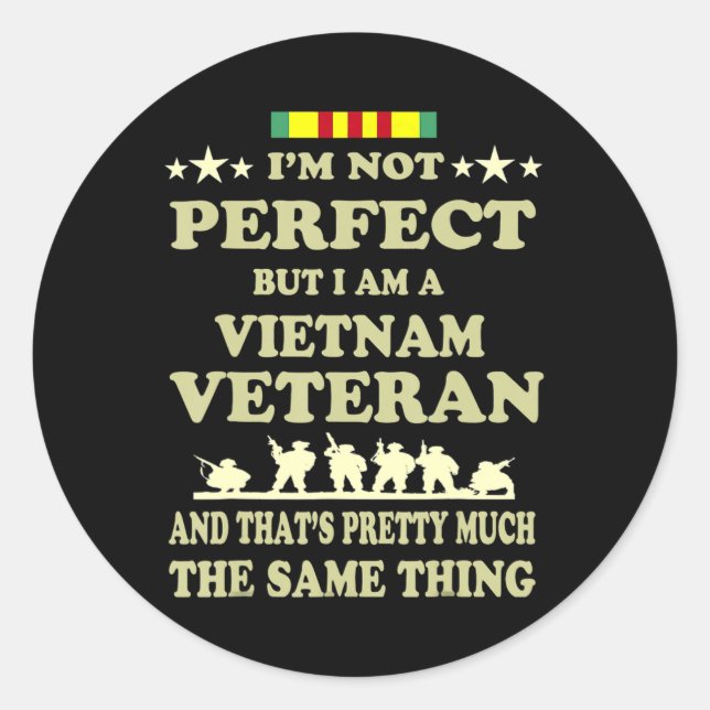 Memorial Day Gift Veteran's Day Vietnam Veteran  Classic Round Sticker (Front)