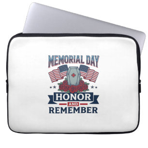Memorial Day Honour and Remember Patriotic Shirt_1 Laptop Sleeve