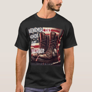 Memorial Day Honour And Remember The Fallen Vetera T-Shirt