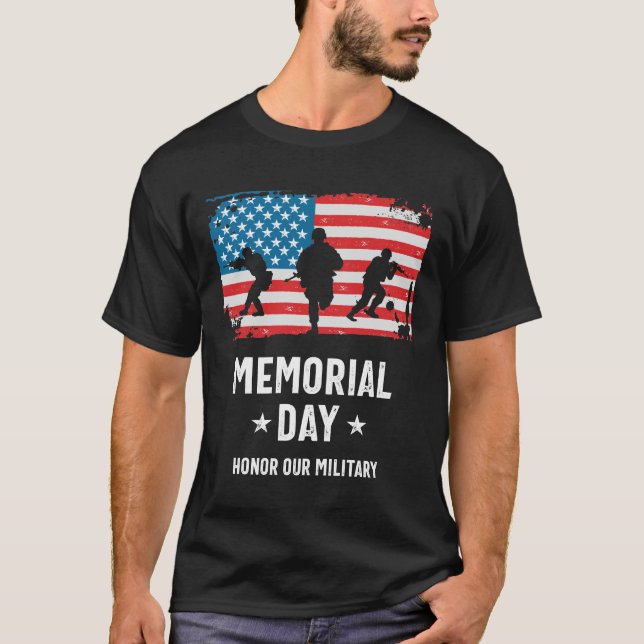 Memorial Day Honour Our Military T-Shirt (Front)