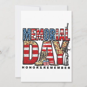 Memorial Day Honour & Remember US Flag Holiday Card