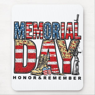 Memorial Day Honour & Remember US Flag Mouse Mat