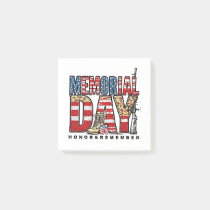 Memorial Day Honour & Remember US Flag Post-it Notes