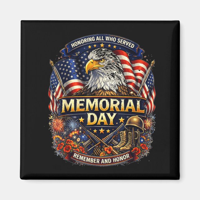 Memorial Day Honouring All Who Served Magnet (Front)