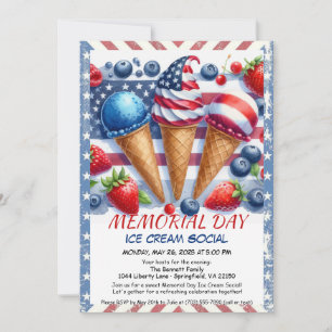 Memorial Day Ice Cream Social Invitation – Sweet 