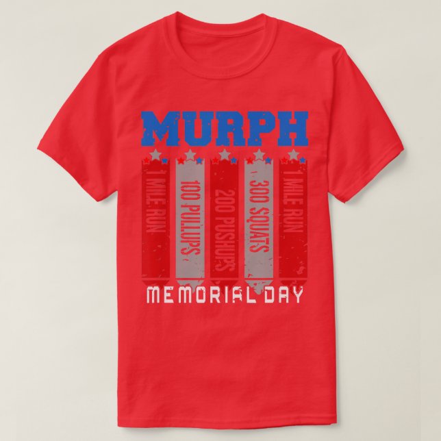 Memorial Day Murph Wod Workout Cross Fitness Fun  T-Shirt (Design Front)