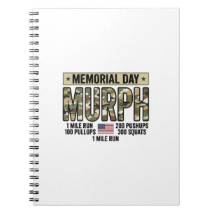Memorial Day Murph Workout Vintage Vector Shirt_1 Notebook