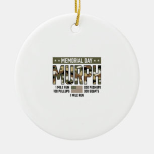 Memorial Day Murph Workout Vintage Vector Shirt (2 Ceramic Tree Decoration