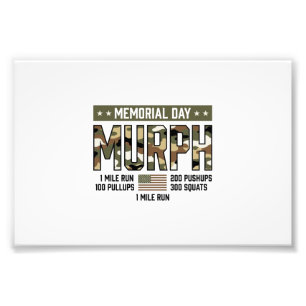 Memorial Day Murph Workout Vintage Vector Shirt (2 Photo Print