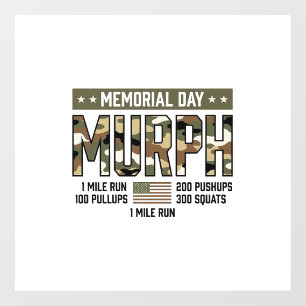 Memorial Day Murph Workout Vintage Vector Shirt (2 Window Cling