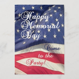 Memorial Day Party Celebration!-American Flag Invitation