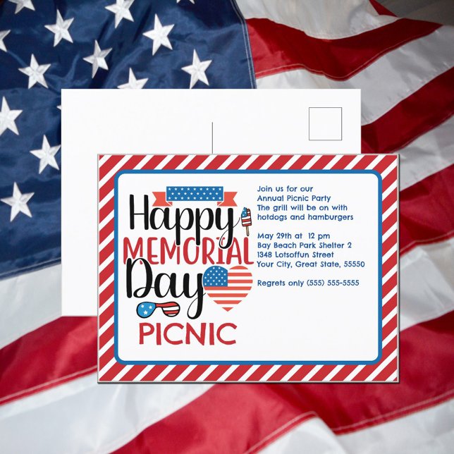Memorial Day Picnic Family Cookout Postcard (Creator Uploaded)
