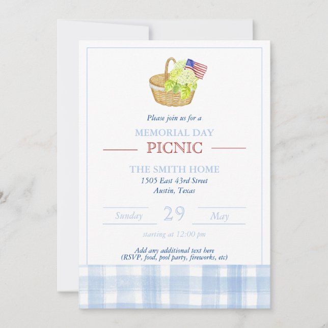 Memorial Day Picnic Invitation (Front)