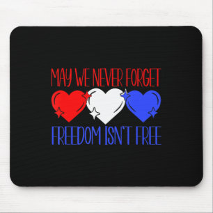 Memorial Day Quote For Veterans Patriotic Red Whit Mouse Mat