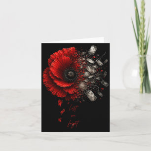 Memorial day red poppy flower veteran remembrance card