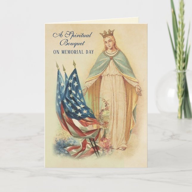 MEMORIAL DAY RELIGIOUS SPIRITUAL BOUQUET CATHOLIC CARD (Front)