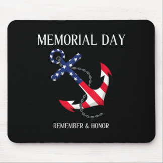 Memorial Day Remember and Honour America Flag Mouse Mat