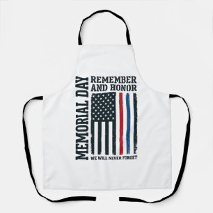 Memorial Day Remember And Honour Tribute Vector De Apron