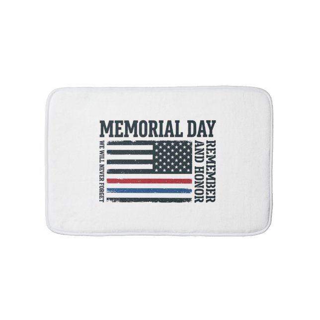 Memorial Day Remember And Honour Tribute Vector De Bath Mat (Front)