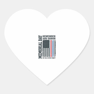 Memorial Day Remember And Honour Tribute Vector De Heart Sticker