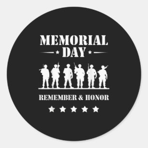 Memorial Day Remember Honour Military Troops Tribu Classic Round Sticker