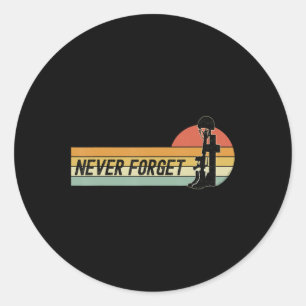 Memorial Day Remember our Fallen Military NEVER FO Classic Round Sticker