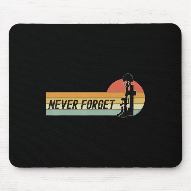 Memorial Day Remember our Fallen Military NEVER FO Mouse Mat (Front)