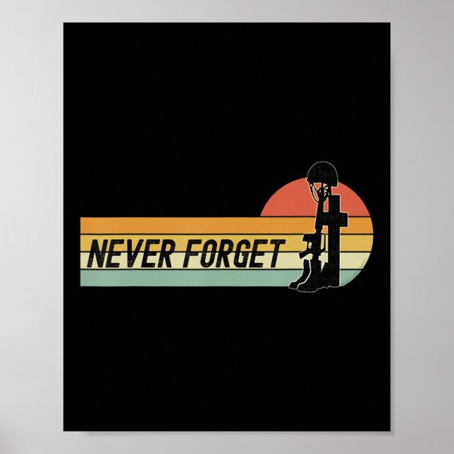 Memorial Day Remember our Fallen Military NEVER FO Poster (Front)